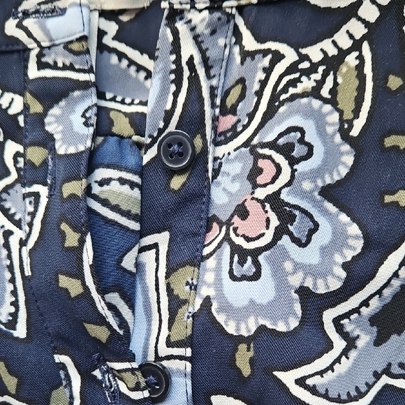 LOFT Navy Floral Long Sleeve Dress - Picture 6 of 7